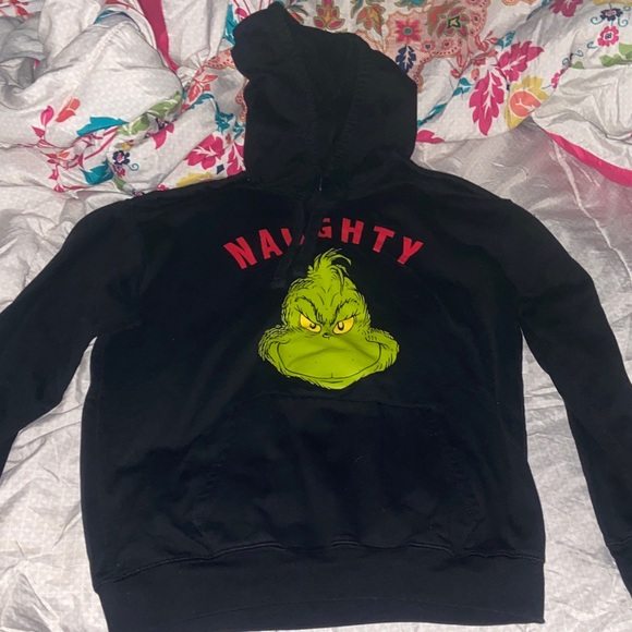 GRINCH NAUGHTY HOODIE 11-13 Large Juniors - Picture 2 of 4